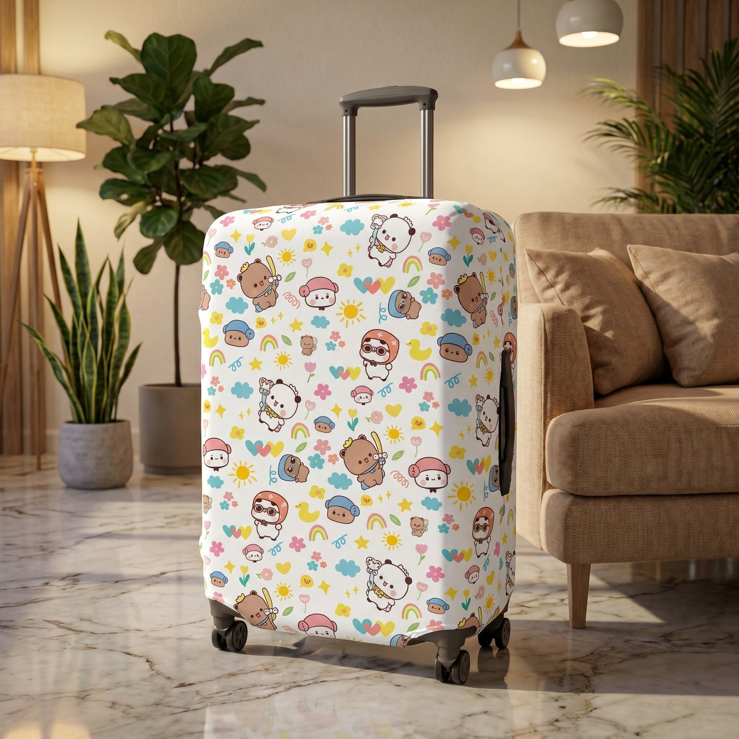 Cute Bubu Dudu Luggage Cover - Adorable Travel Suitcase Protector