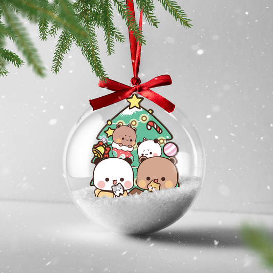 Kawaii Bubu Dudu Ornament – Holiday Snow Globe Style Decoration