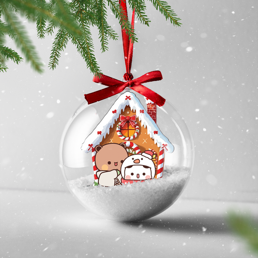 Adorable Bubu Dudu Xmas Ornament – Gingerbread House Kawaii Holiday Gift