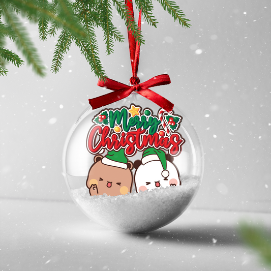 Bubu & Dudu Cute Christmas Ornaments – Adorable Bear Couple Holiday Tree Decorations Gift for Lovers & Family
