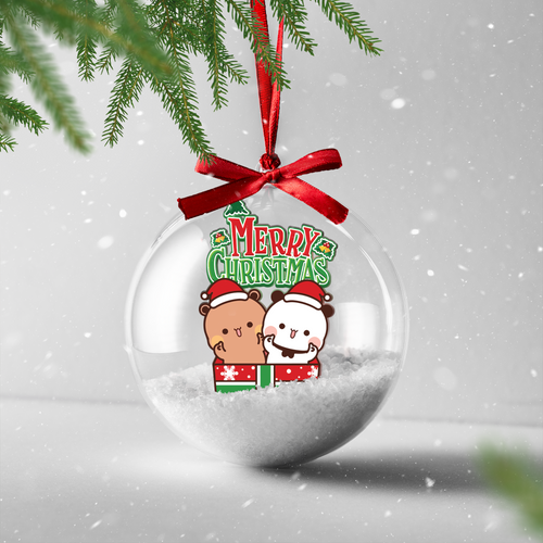 Bubu & Dudu Cute Christmas Ornaments – Adorable Bear Couple Holiday Tree Decorations Gift for Lovers, Friends & Family