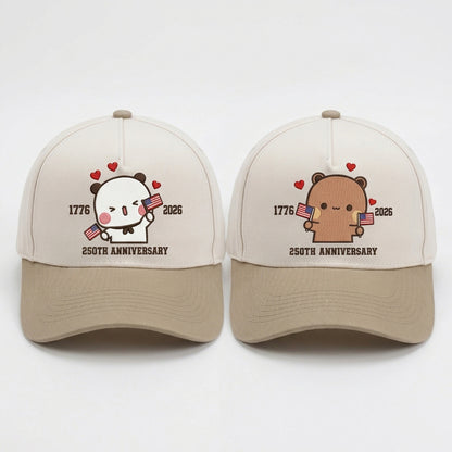 Bubu & Dudu 250th Anniversary Matching Couple Hats – USA Embroidered Caps