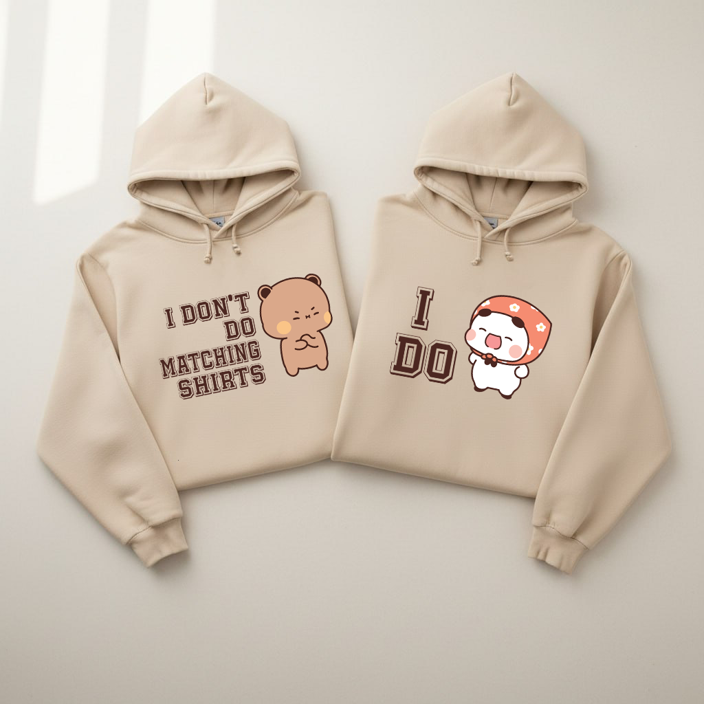 Bubu & Dudu Matching Couple Hoodies – I Do I Don’t Funny Love Set
