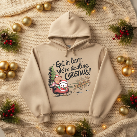 Bubu & Dudu Christmas Hoodie | “Get in Loser We’re Stealing Christmas”