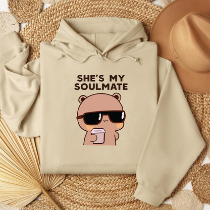 Bubu Dudu Couple Hoodies – She’s My Soulmate / I Don’t Know Him