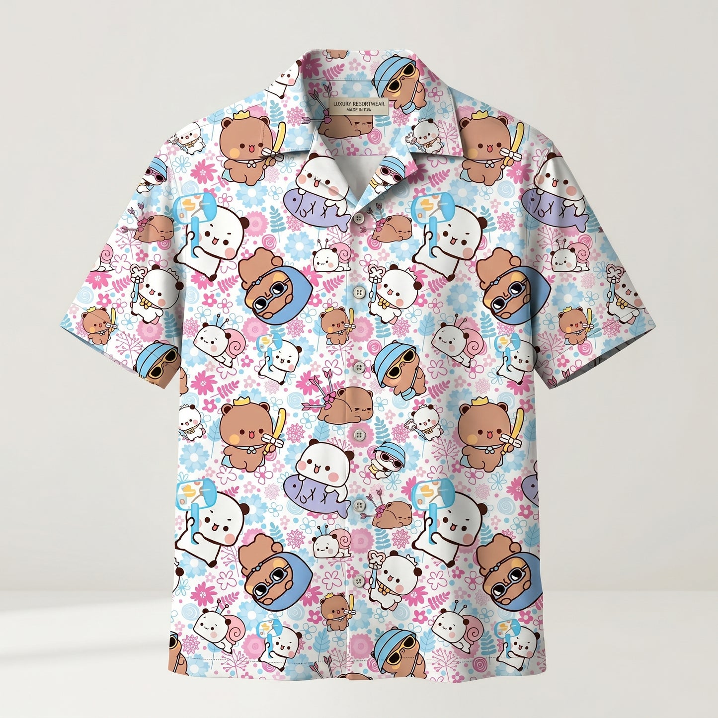 Bubu & Dudu Cute Hawaiian Shirt – Fun Vacation Button-Up Shirt
