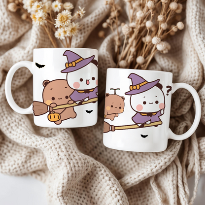 Halloween Mug – Bubu & Dudu Witch Ride Gift for Him or Her