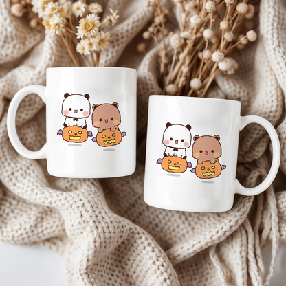 Cute Spooky Month Mug – Bubu & Dudu in Ghost & Bear Costumes