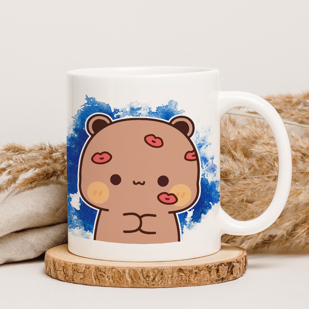 Cute Couple Mug Gift – Lipstick & Kisses from Her to Him