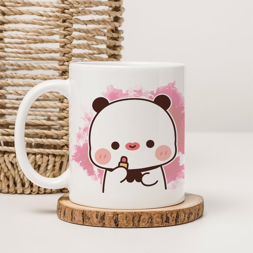Cute Couple Mug Gift – Lipstick & Kisses from Her to Him