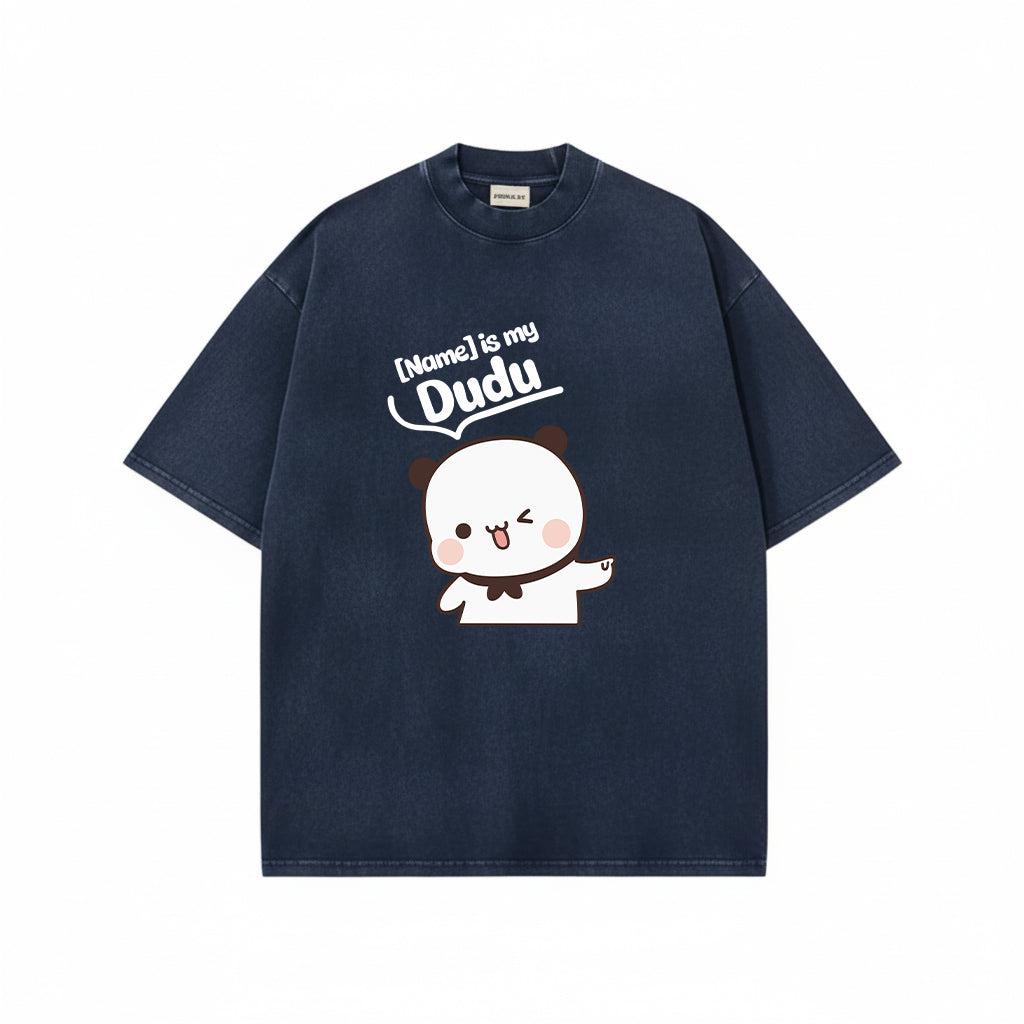 Custom Name Bubu & Dudu Mineral Wash Matching T-Shirt