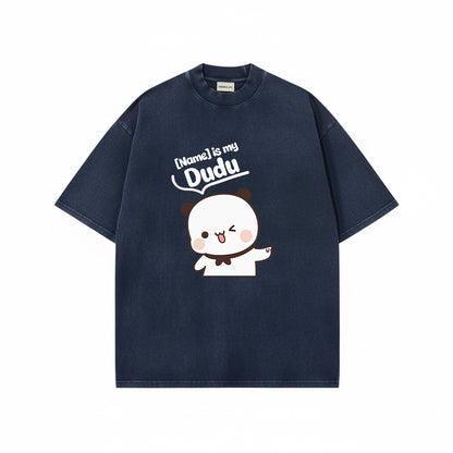 Custom Name Bubu & Dudu Mineral Wash Matching T-Shirt