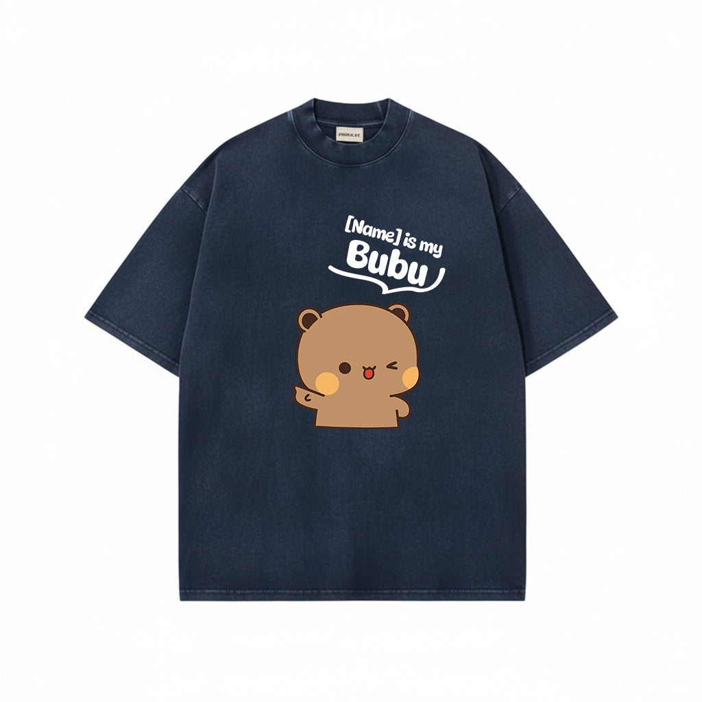 Custom Name Bubu & Dudu Mineral Wash Matching T-Shirt