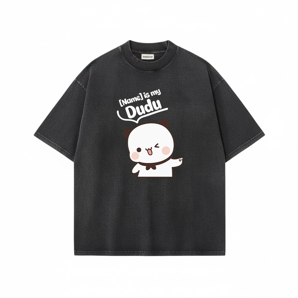 Custom Name Bubu & Dudu Mineral Wash Matching T-Shirt