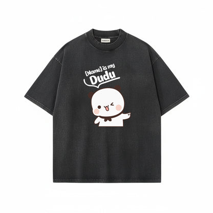 Custom Name Bubu & Dudu Mineral Wash Matching T-Shirt