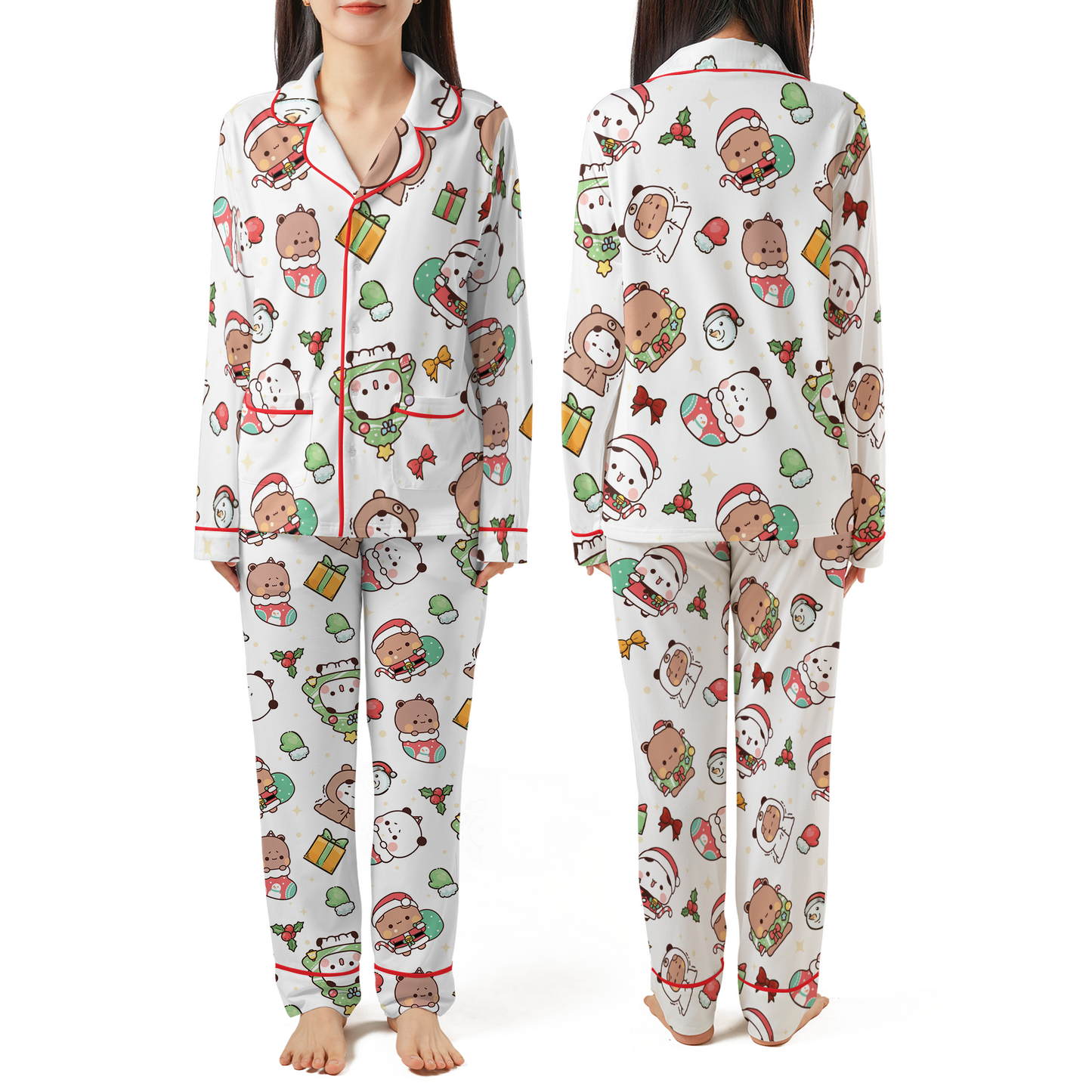 Bubu & Dudu Christmas Pajama Set with Double Pockets