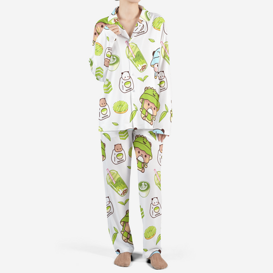 Bubu & Dudu Matcha Pajama Set – Cute Kawaii Couple Sleepwear