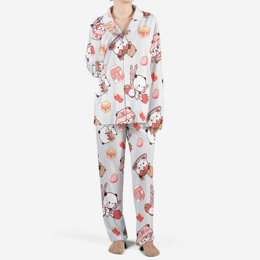 Bubu & Dudu Strawberry Pajama Set – Cute Kawaii Sleepwear