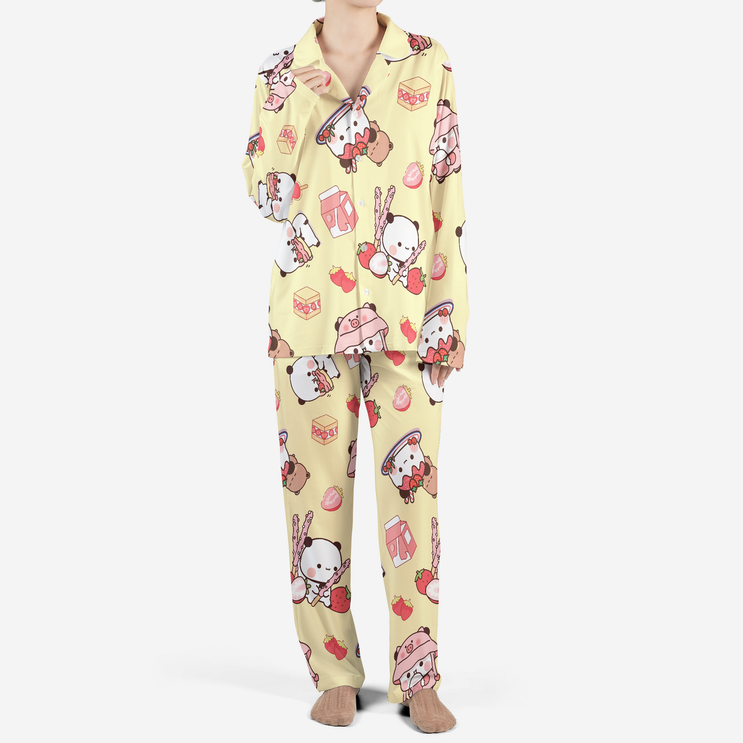 Bubu & Dudu Strawberry Pajama Set – Cute Kawaii Sleepwear