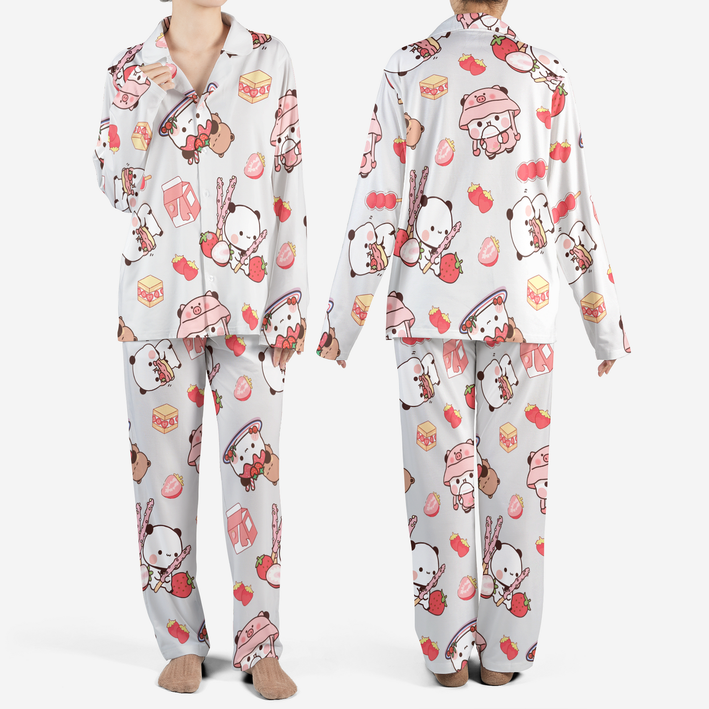 Bubu & Dudu Strawberry Pajama Set – Cute Kawaii Sleepwear