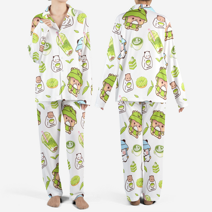 Bubu & Dudu Matcha Pajama Set – Cute Kawaii Couple Sleepwear
