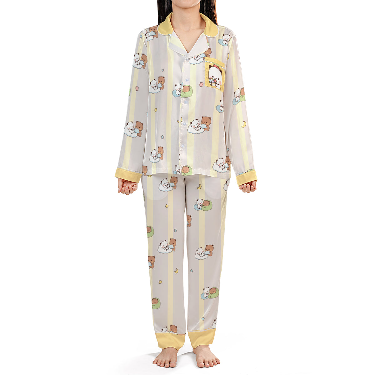 Bubu & Dudu Satin Pajama Set – Sweet Dreams, Custom Bubu Pocket