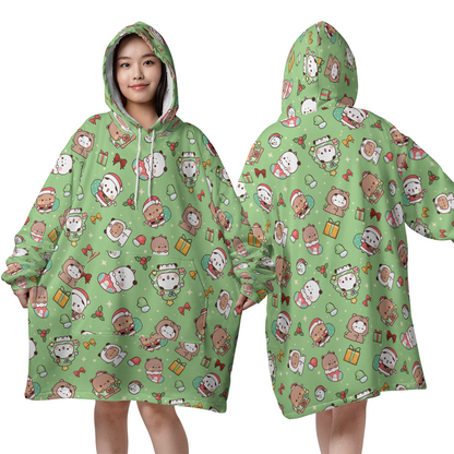 Bubu & Dudu Christmas Blanket Hoodie – Oversized Sherpa Wearable Blanket