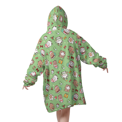 Bubu & Dudu Christmas Blanket Hoodie – Oversized Sherpa Wearable Blanket