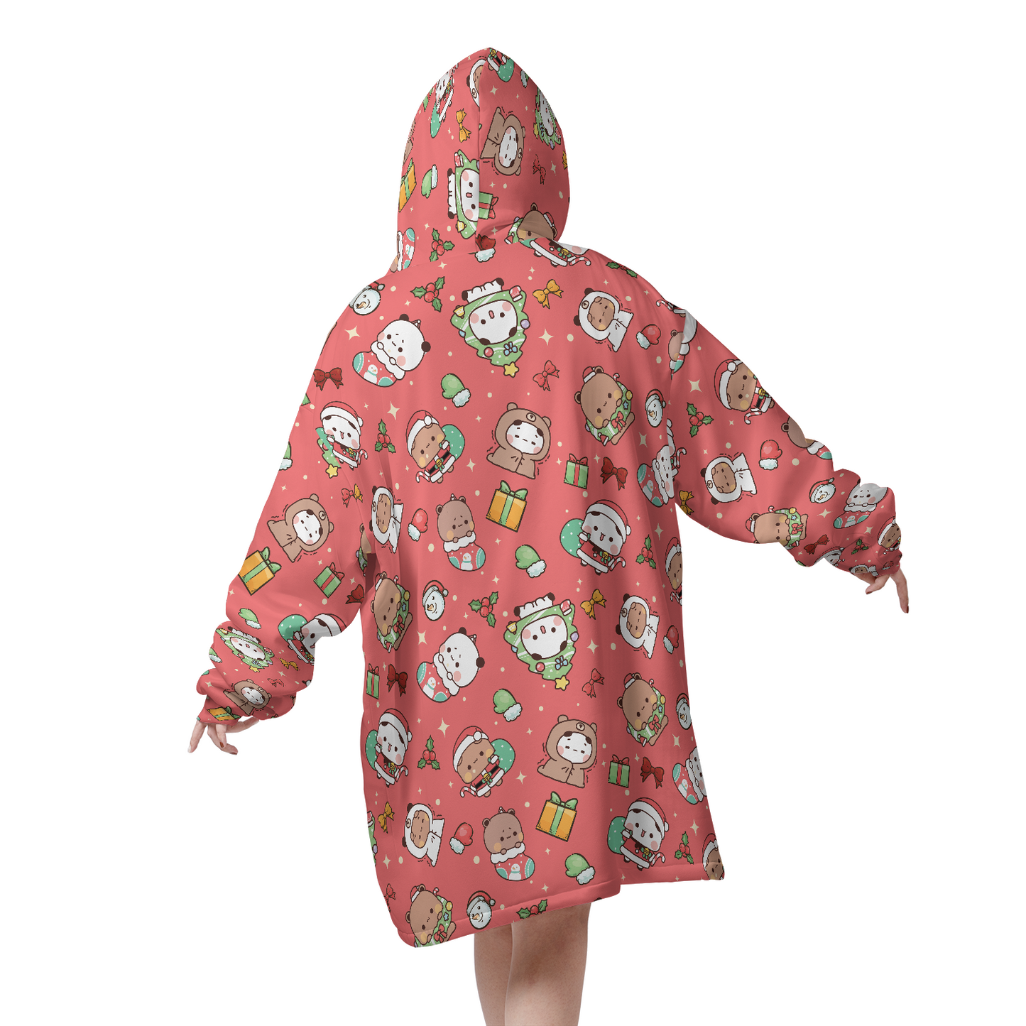 Bubu & Dudu Christmas Blanket Hoodie – Oversized Sherpa Wearable Blanket