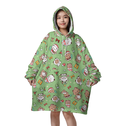 Bubu & Dudu Christmas Blanket Hoodie – Oversized Sherpa Wearable Blanket