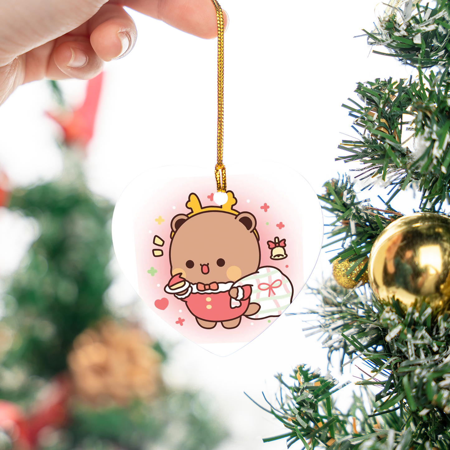 Dudu Christmas Ornaments – Cute Reindeer Ceramic Holiday Tree Decor