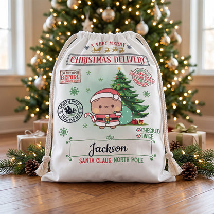 Custom Name Bubu & Dudu Santa Sack – Personalized Christmas Gift Bag Kawaii Delivery
