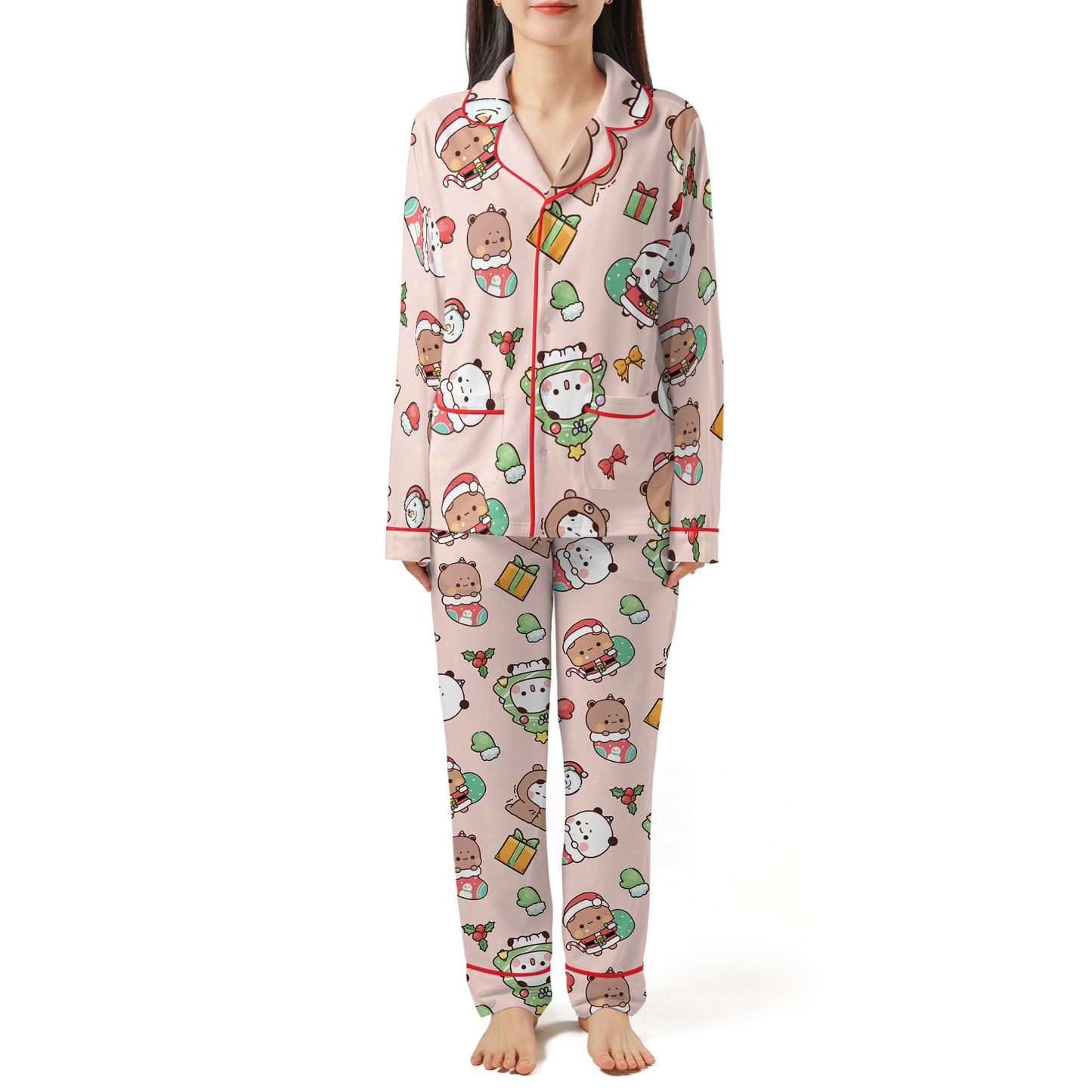 Bubu & Dudu Christmas Pajama Set with Double Pockets