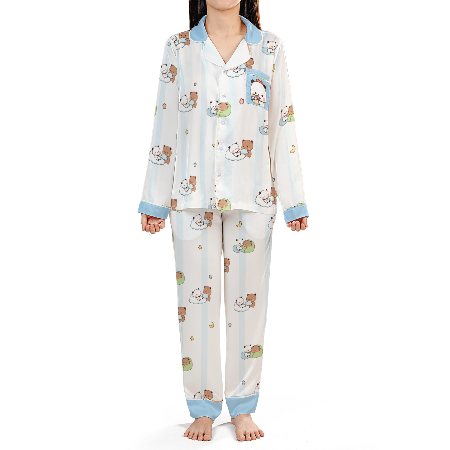 Bubu & Dudu Satin Pajama Set – Sweet Dreams, Custom Bubu Pocket