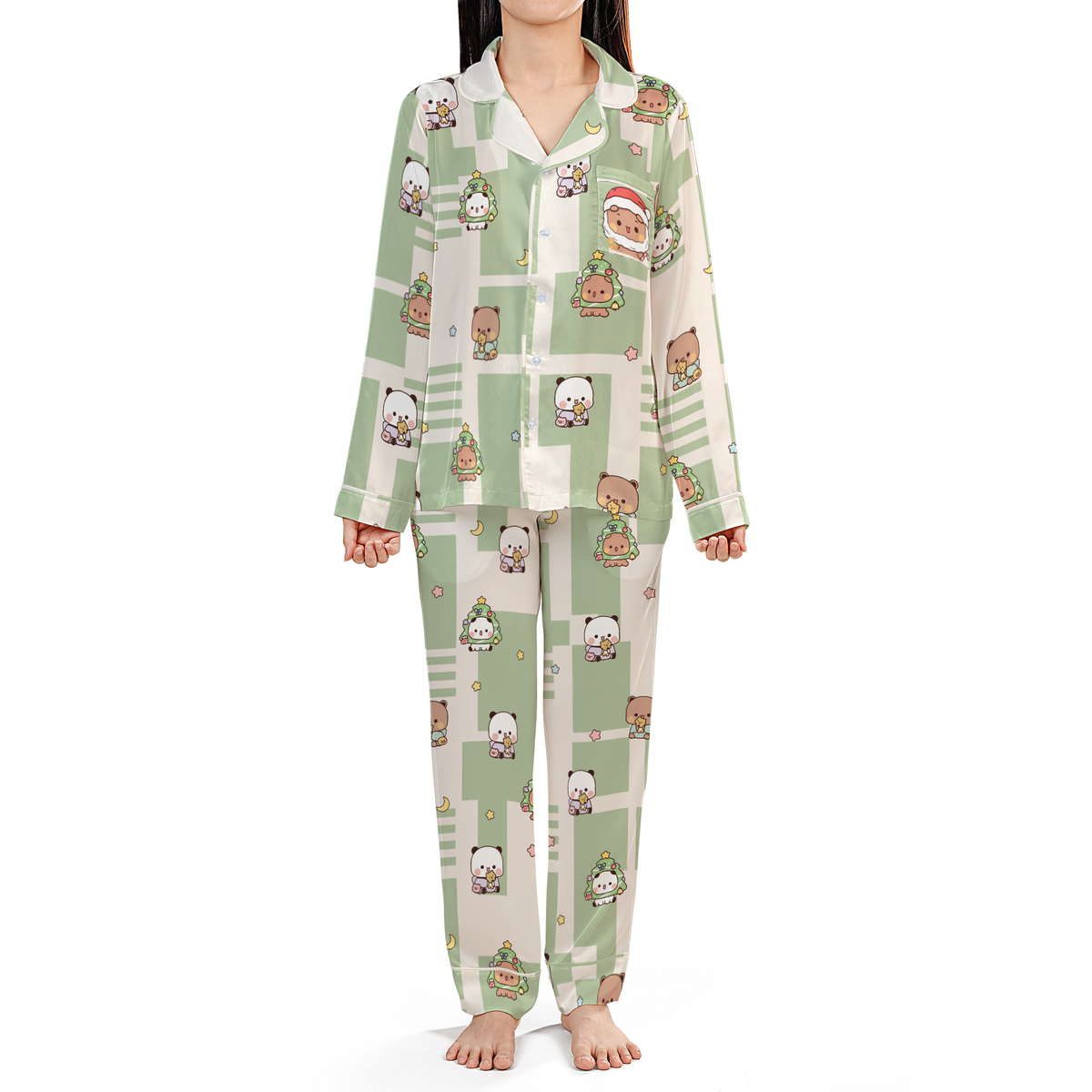 Bubu & Dudu Gingerbread Christmas Pajama Set – Cute Kawaii Sleepwear