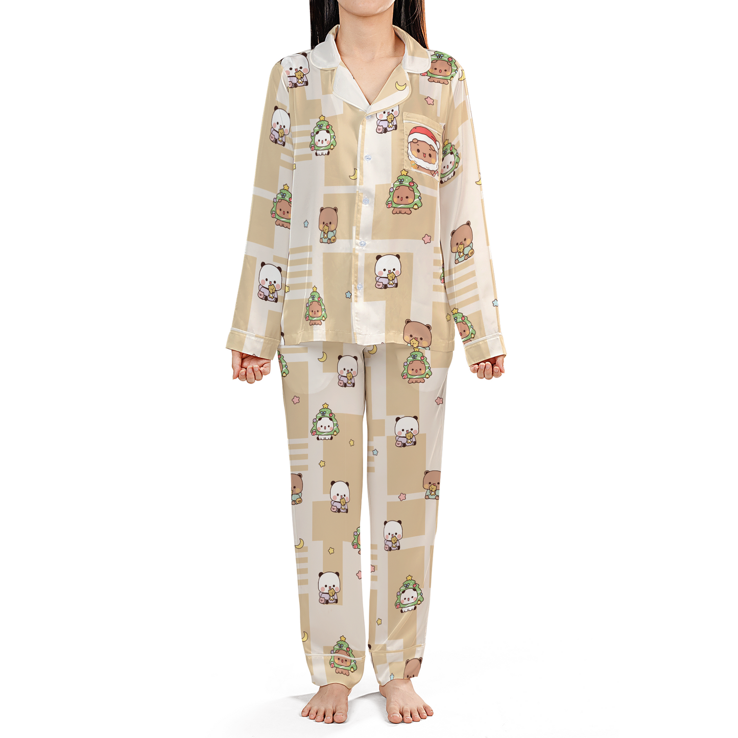 Bubu & Dudu Gingerbread Christmas Pajama Set – Cute Kawaii Sleepwear