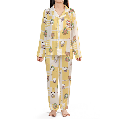 Bubu & Dudu Gingerbread Christmas Pajama Set – Cute Kawaii Sleepwear
