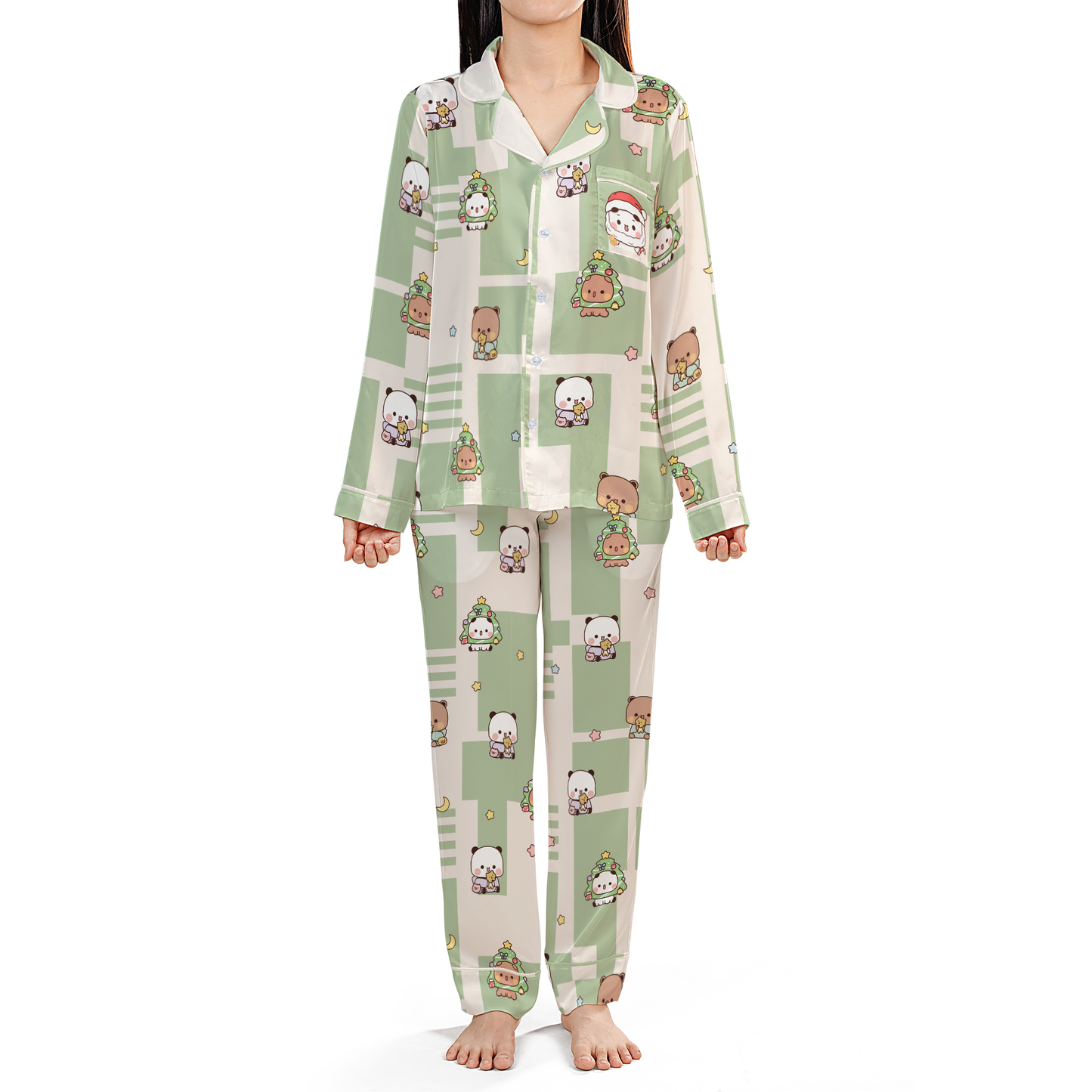 Bubu & Dudu Gingerbread Christmas Pajama Set – Santa Bubu Pocket