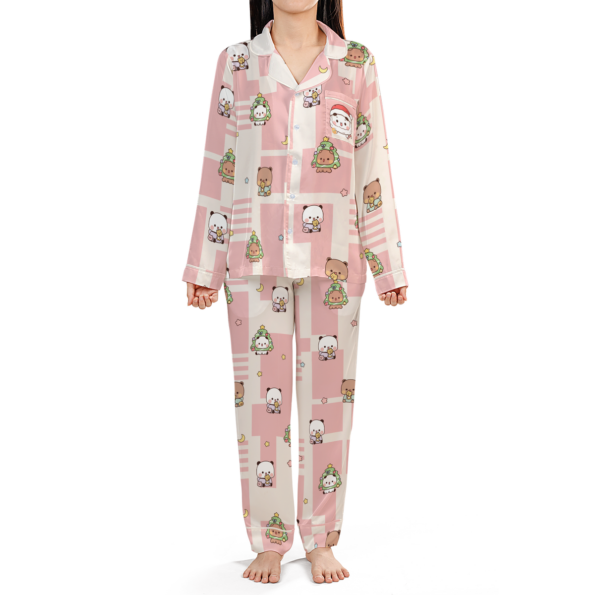 Bubu & Dudu Gingerbread Christmas Pajama Set – Santa Bubu Pocket