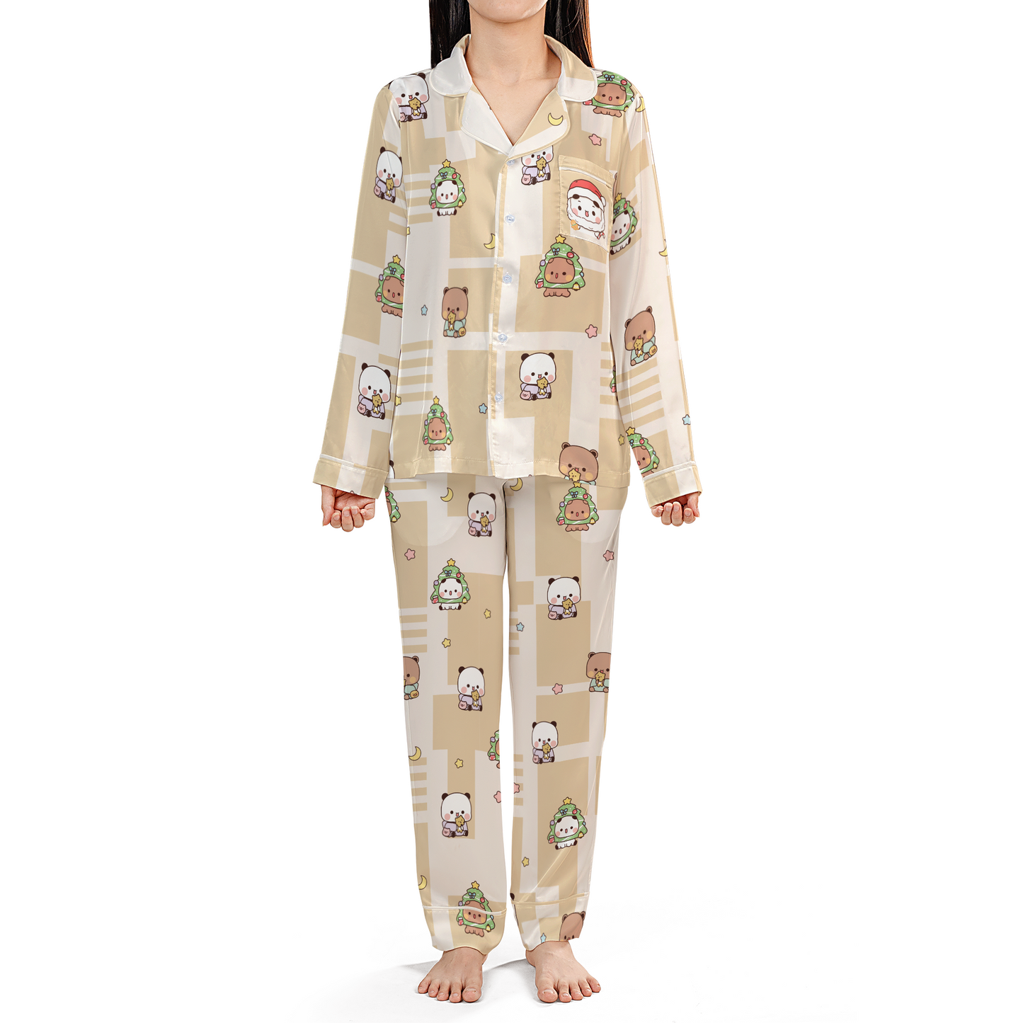 Bubu & Dudu Gingerbread Christmas Pajama Set – Santa Bubu Pocket
