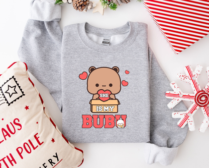 He Is My Dudu & She Is My Bubu Couple Sweatshirts | Matching His & Her Outfits