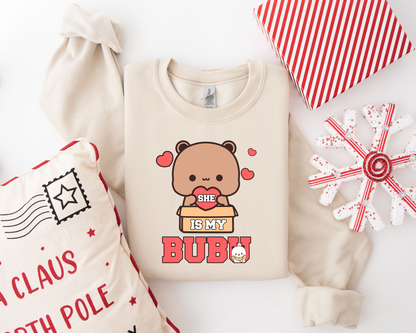 He Is My Dudu & She Is My Bubu Couple Sweatshirts | Matching His & Her Outfits