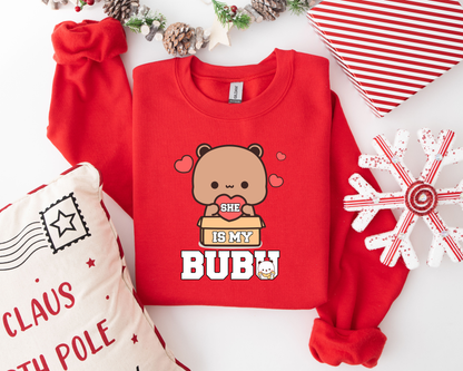 He Is My Dudu & She Is My Bubu Couple Sweatshirts | Matching His & Her Outfits