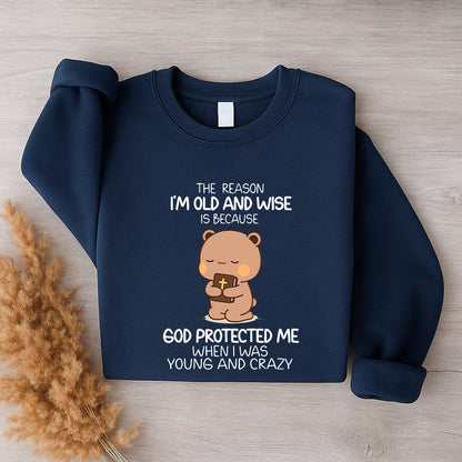God Protected Me Christian Sweatshirt | Matching Faith-Based Couple Sweatshirt