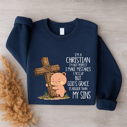 God's Grace Is Bigger Than My Sins Sweatshirt | Christian Matching Couple Sweatshirt