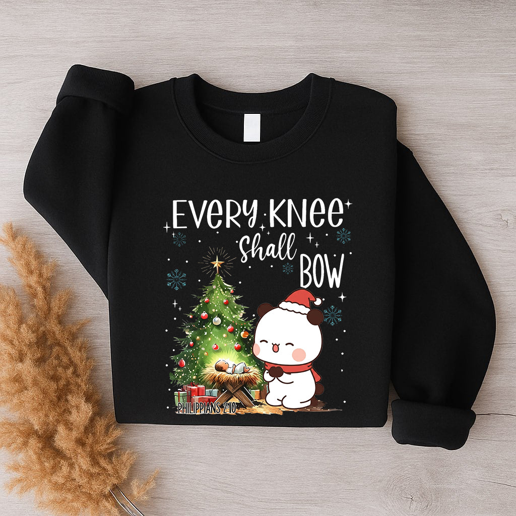 Every Knee Shall Bow Christmas Sweatshirt | Matching Christian Couple Sweatshirt