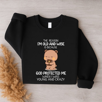 God Protected Me Christian Sweatshirt | Matching Faith-Based Couple Sweatshirt