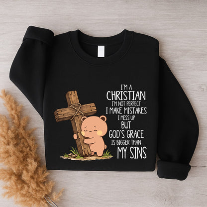 God's Grace Is Bigger Than My Sins Sweatshirt | Christian Matching Couple Sweatshirt