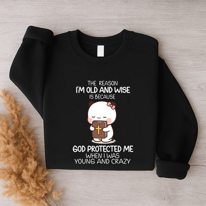 God Protected Me Christian Sweatshirt | Matching Faith-Based Couple Sweatshirt