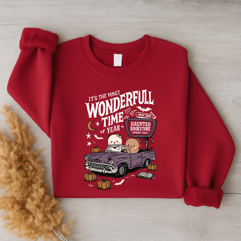 Bubu & Dudu Halloween Sweatshirt – Haunted Bookstore Spooky Season Crewneck